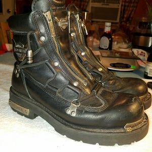 HARLEY DAVIDSON boots 7.5 blk leather Brake light